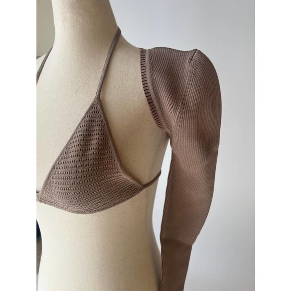 Ser.o.ya Dahlia Bikini Top and Shrug Set in Brown - Picture 8 of 13